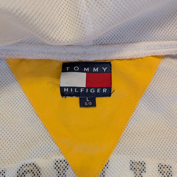 Vintage Tommy Hilfiger Sailing Windbreaker Men's Large Hood Jacket Logo - Picture 4 of 10